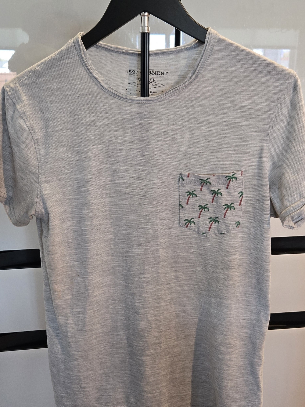 Mens 1897 Garment Palm Tree Pocket Tee Size Small